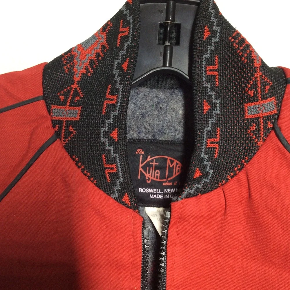 Kyta Make Co. Southwestern and Aztec-inspired canvas full-zip bomber jacket